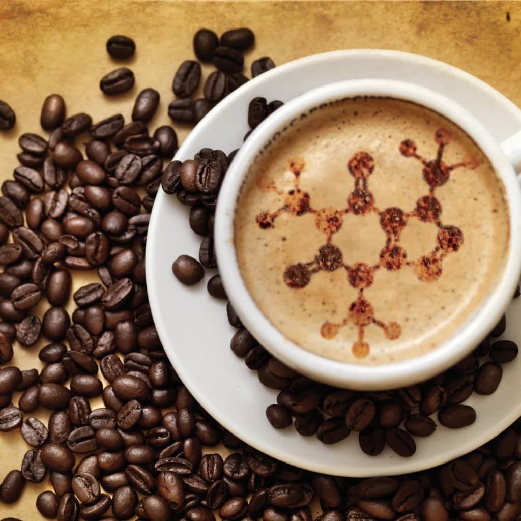 Close-up of freshly roasted Ethiopian single-origin coffee beans alongside a brewed cup, illustrating caffeine content in Ethiopian Arabica coffee