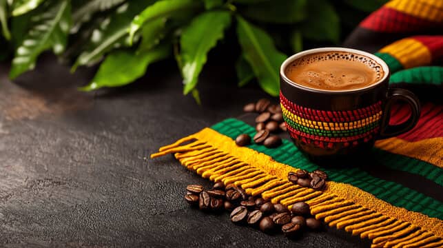 Pulling a single-origin Ethiopian espresso shot with golden crema